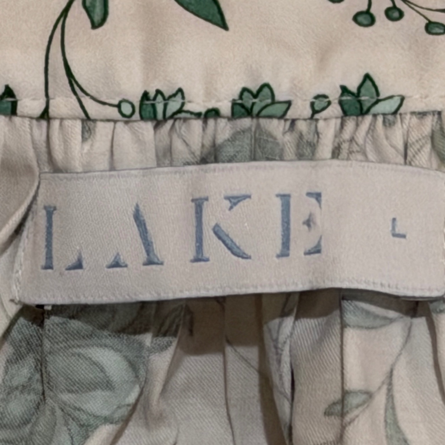 New Lake Pajamas Green Floral Patio Brunch Dress Pockets Bump Meadow Vines L — image 3 of 7